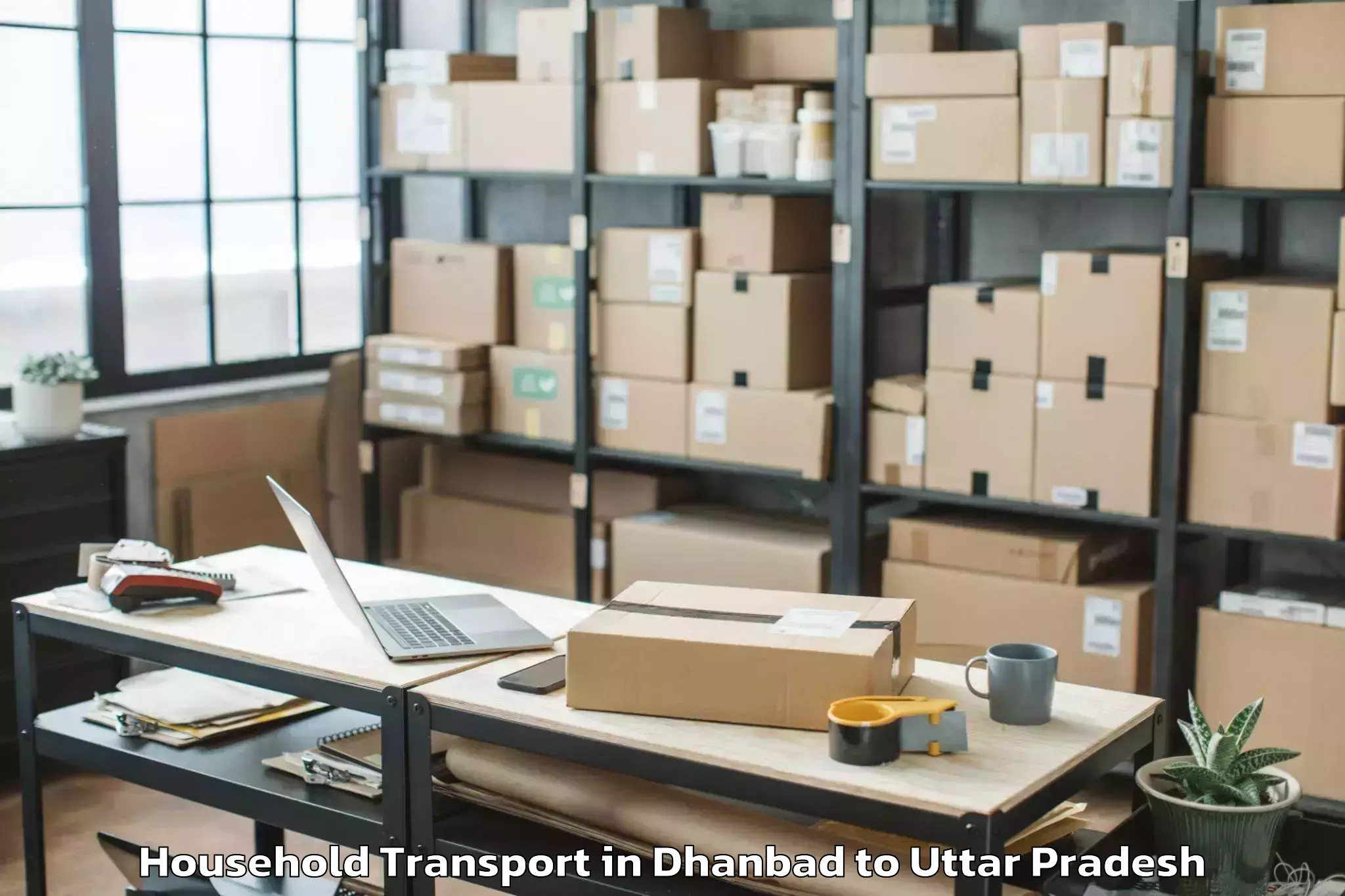 Easy Dhanbad to Etah Household Transport Booking